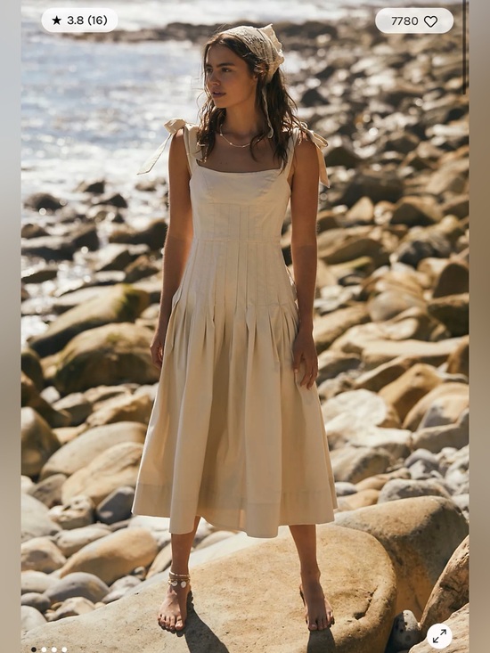 Free People Dresses & Skirts - Free People Kinney Midi Dress in Tan Sz XLarge